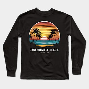 "Jacksonville Beach Sunset - Vaporwave Aesthetic Tee" Long Sleeve T-Shirt